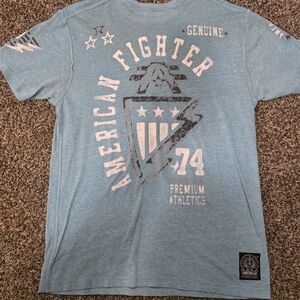 American Fighter Light Blue Graphic Short Sleeve Tee